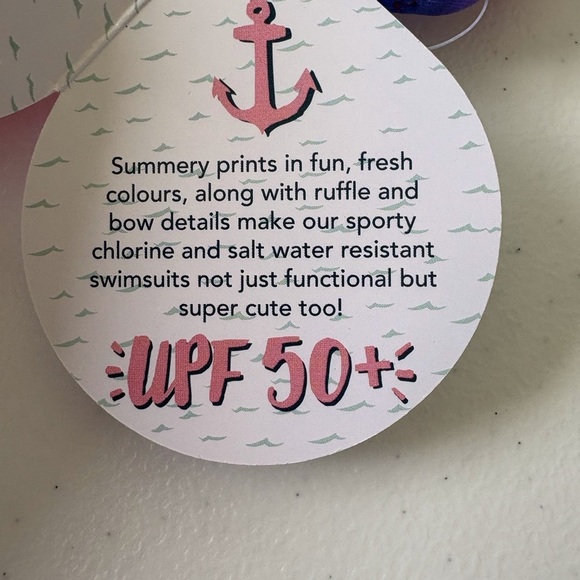 Hayley Girls Swimsuit Size 2 UPF 50‎ Pink Orange Blue Beach Pool CruiseVacation - Picture 7 of 10